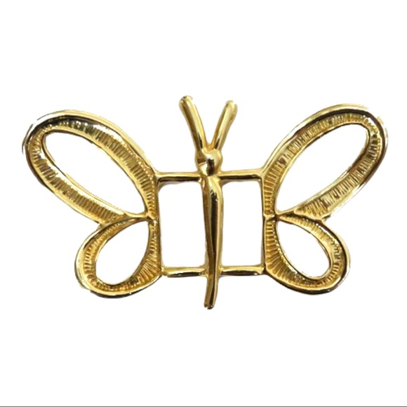 NWOT Gold Butterfly Belt Buckle Ernst Bek Stamped Marked - Picture 2 of 5